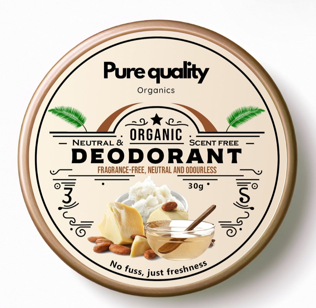 Neutral & scentless organic deodorant