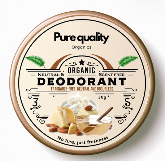 Neutral & scentless organic deodorant